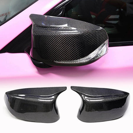 Infiniti Q50 Q60 Q70 QX30 QX50 carbon fiber side mirror covers installed with product kit