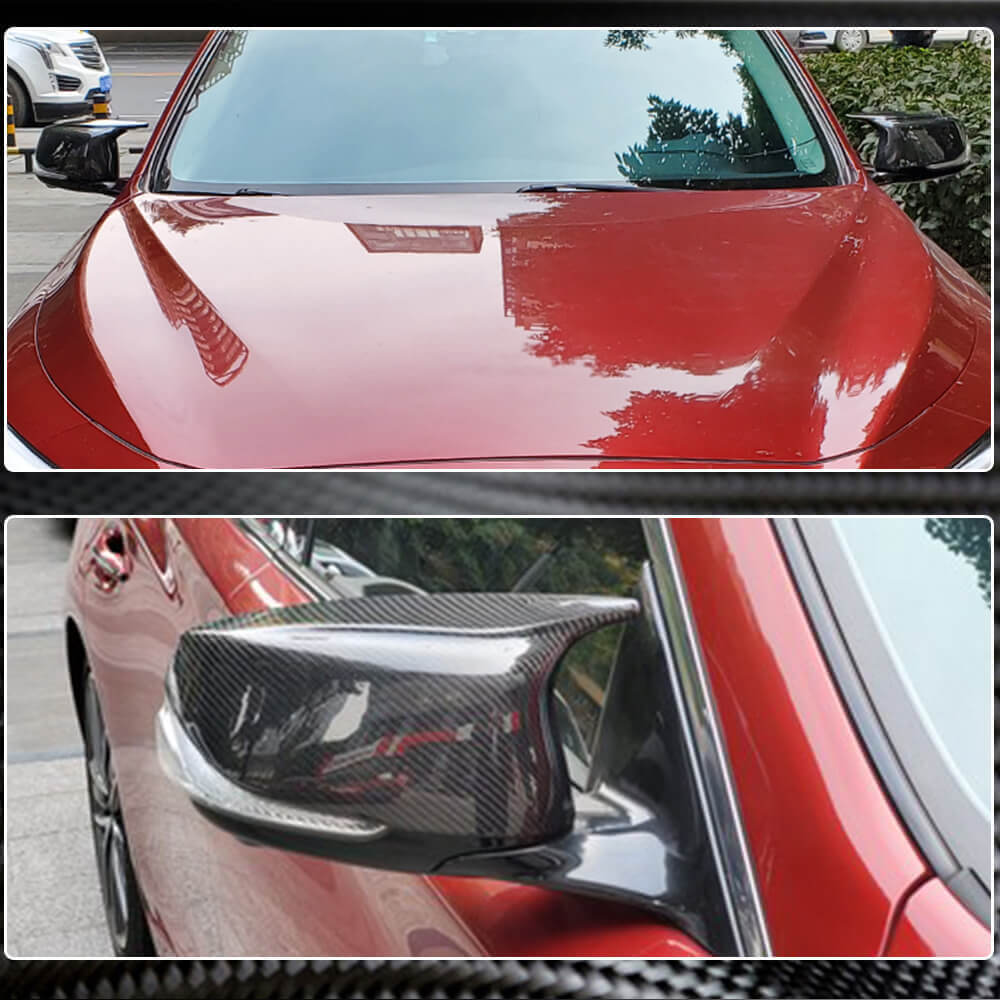 Infiniti Q50 Q60 side mirror covers installed view