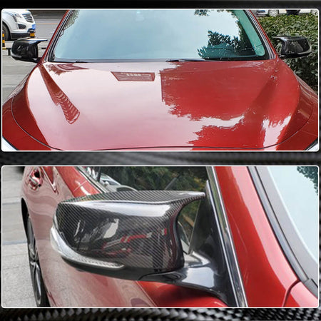 Infiniti Q50 Q60 side mirror covers installed view