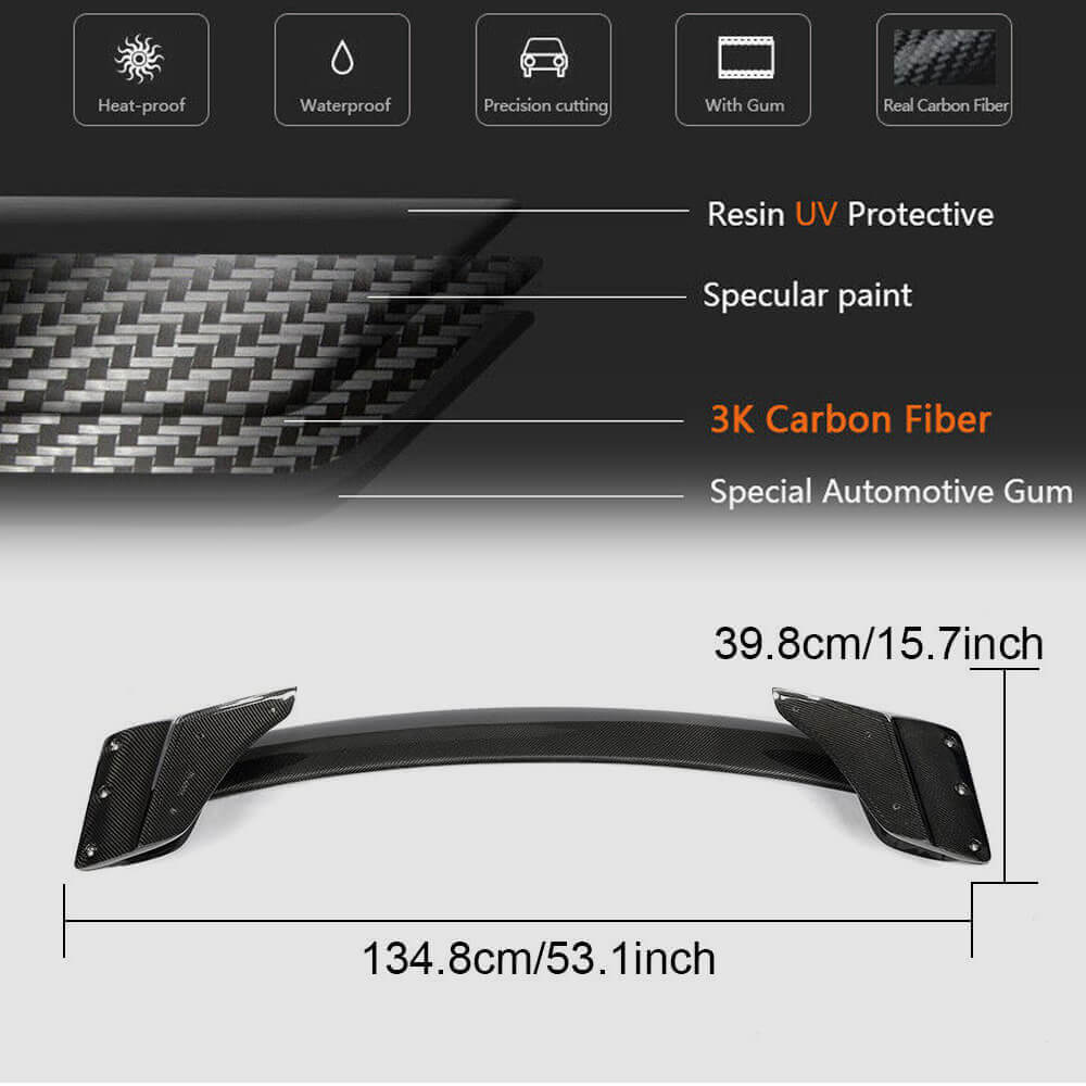 JC-HLY378 carbon fiber rear trunk spoiler product details