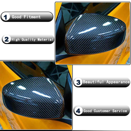 Nissan 370Z Z34 dry carbon fiber mirror cover installed