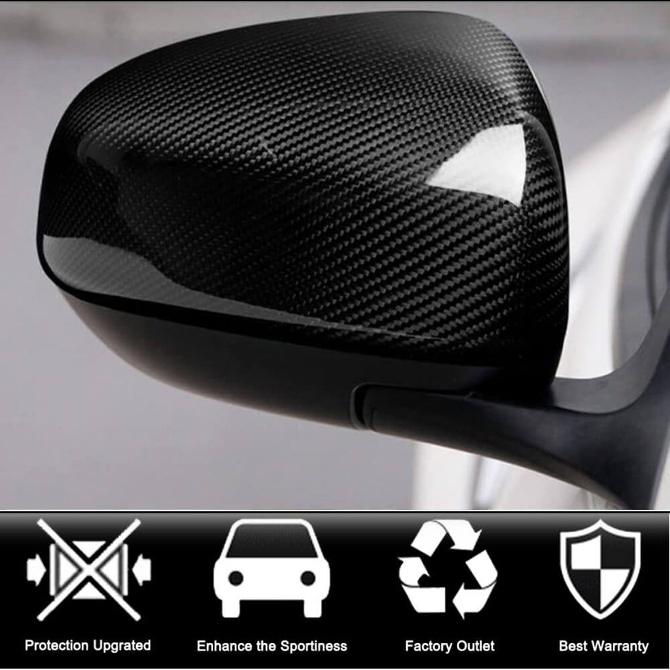Nissan 370Z Z34 dry carbon fiber add-on mirror cover installed detail