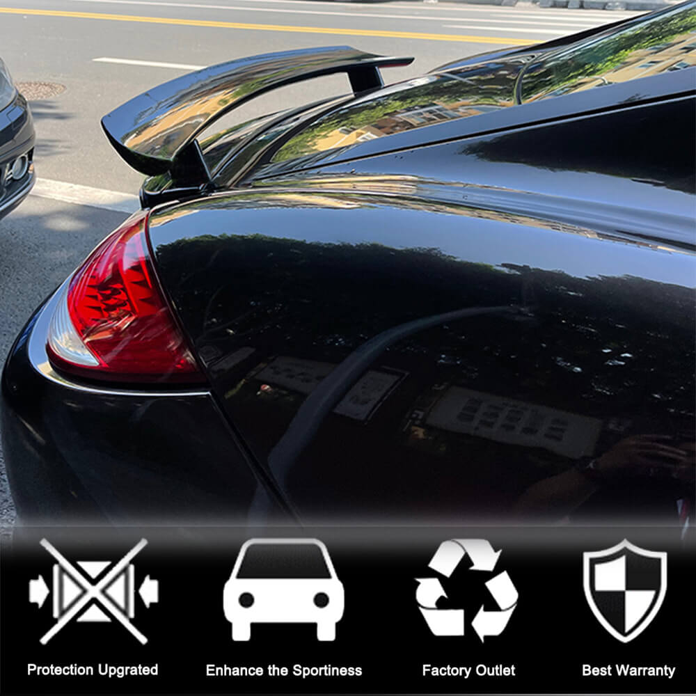 Porsche 987 Cayman Coupe rear spoiler installation position on trunk lid