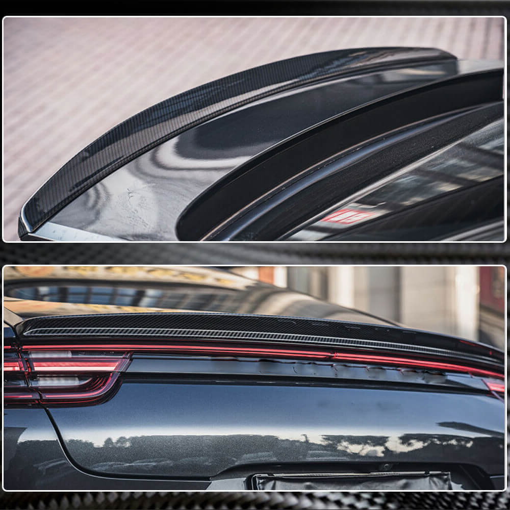 Porsche Panamera 971 rear trunk spoiler fitment detail