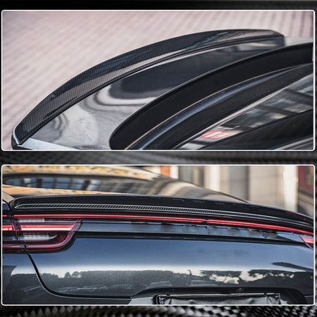 Porsche Panamera 971 rear trunk spoiler fitment detail
