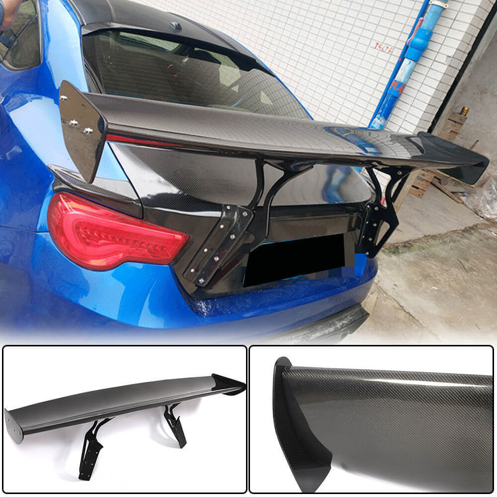 Subaru BRZ carbon fiber GT style rear wing spoiler side view