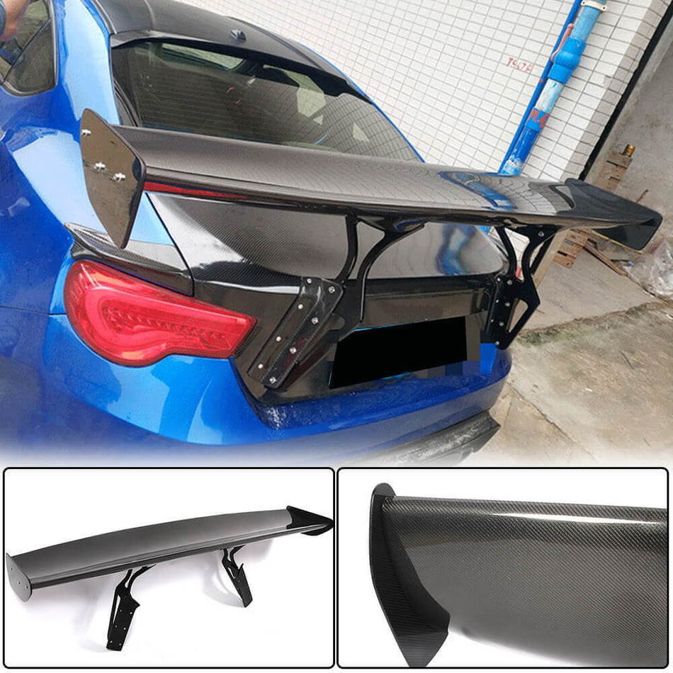 Subaru BRZ carbon fiber GT style rear wing spoiler side view