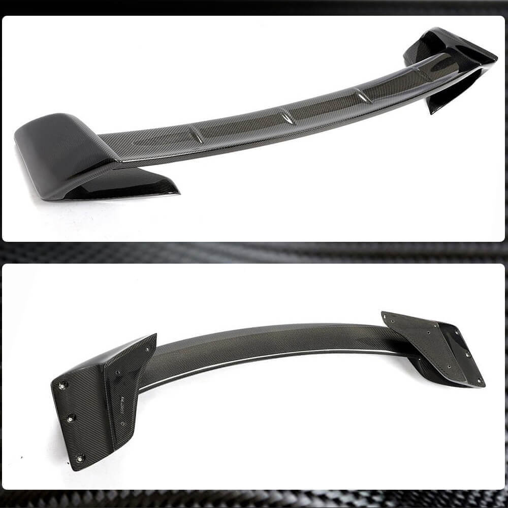 Subaru BRZ carbon fiber rear spoiler side angle view
